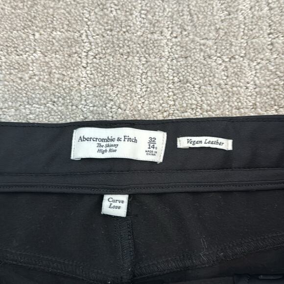 A&F Faux leather the skinny high rise curve love vegan black ankle pant straight - Picture 6 of 10